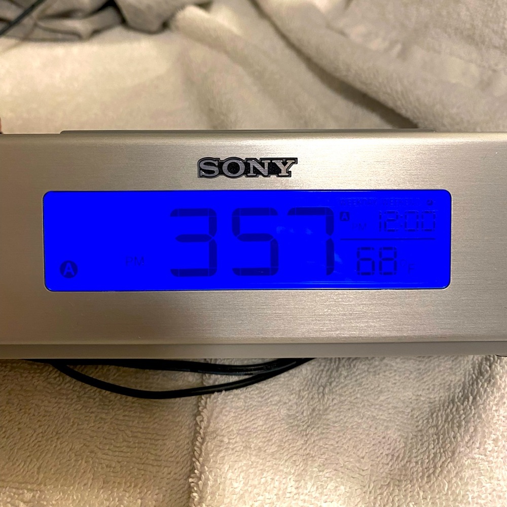 Sony Dream machine. Ambient air temp B/u battery, projector clock, MP3 capable.